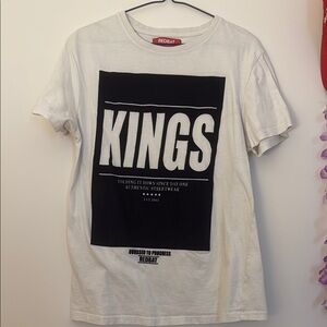 Redbat White T-Shirt with Black 'KINGS' Graphic